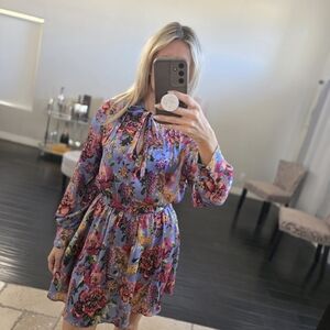 ZARA Floral Long Sleeve Dress